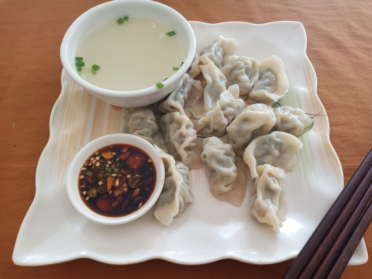 dumplings with soy sauce