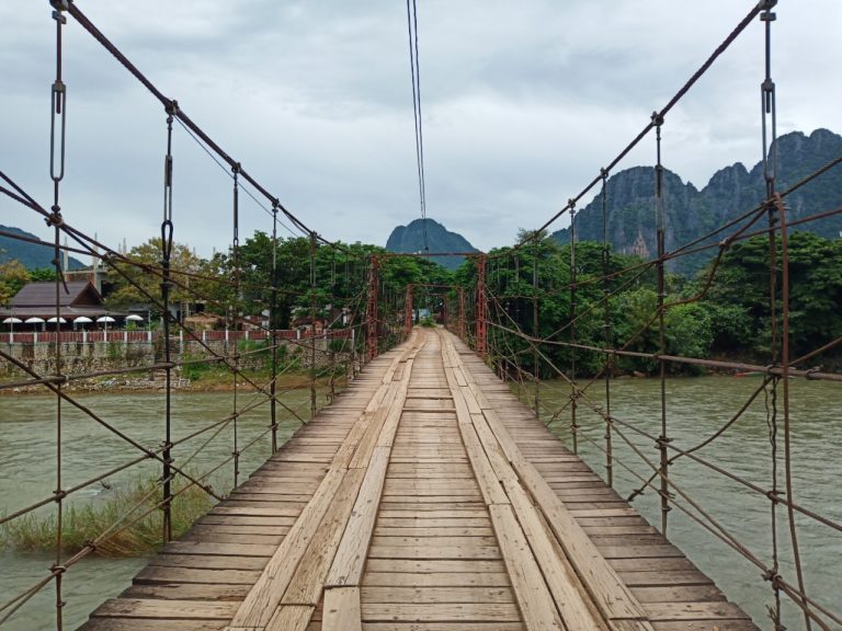 river bridge laos