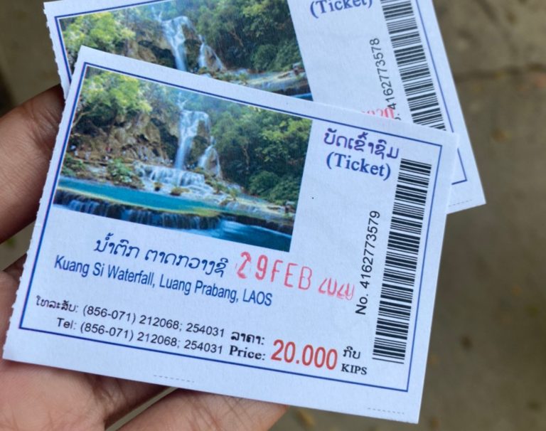 tickets for waterfall luang prabang