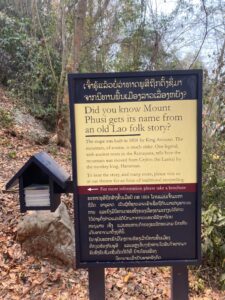 information board of mount phou si