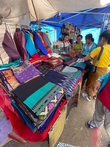 silk stall laos